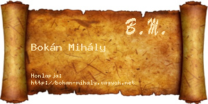 Bokán Mihály névjegykártya
