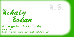 mihaly bokan business card